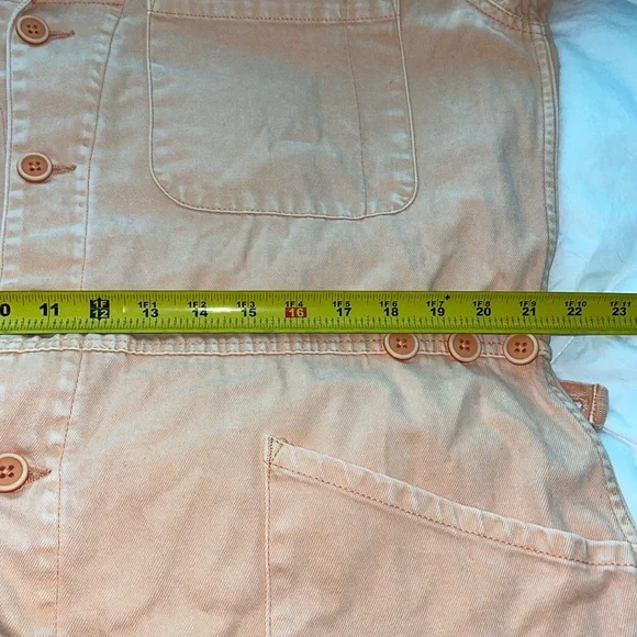 PISTOLA Parker Orange Short Sleeve Button-Front Denim Romper Convertible Hem XL